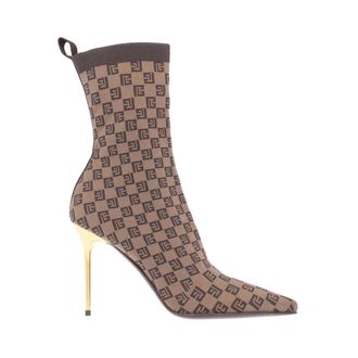 Balmain Pointy Toe Fabric Ankle Boots