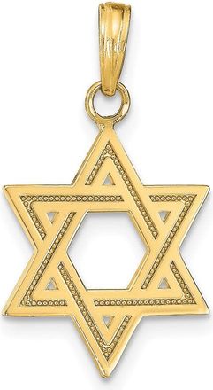 Diamond2Deal 14k Yellow Gold Solid Satin Star of David Charm Pendant