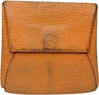 Herm&egrave;s Pre-owned Leren Portemonnee - Dames - Vintage Accessoires - Oranje - ONE Size - Leer - Vintage
