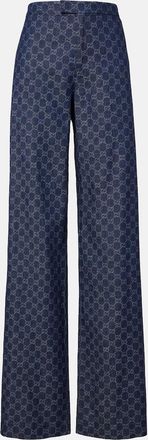 Gucci GG jacquard wide-leg jeans