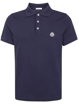 Moncler Short Sleeves Cotton Piquet Polo