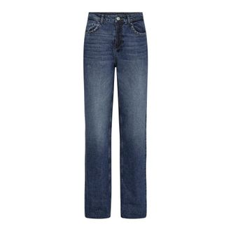 Mos Mosh Straight Jeans, female, Blue, Size: W26 Chrome Jeans Mid Blue with Stone Embellishments