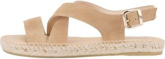 Espadrij Sandal Velour Sandalen f&uuml;r Damen | beige