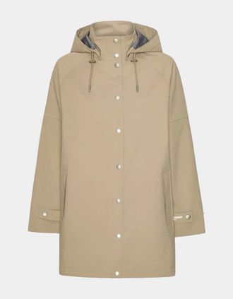 Ilse Jacobsen Womens Ilse Jacobsen Gentle Rain Womens Raglan Raincoat - Greige 105 - Size: UK12 eu38 us10