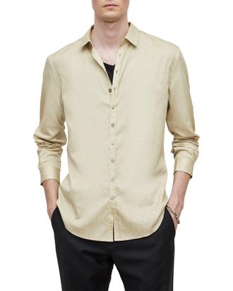 John Varvatos Button Band Collar Shirt