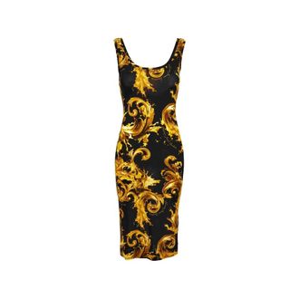 Versace Jeans Couture Midi Dresses, female, Multicolor, Size: XS Printed Cotton Midi Dress