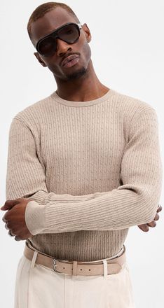 Profuomo Mens Twisted-cable silk-blend sweater