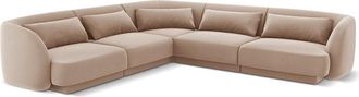 BLOOMINGLOFT 5-Sitzer Design Ecksofa Tulum mit Samtbezug