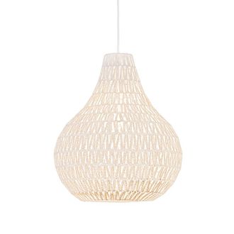 QAZQA Lampada A Sospensione Grande Lina - Design - Acciaio,corda - Bianco - Tondo Max. 1 X Watt - Qazqa