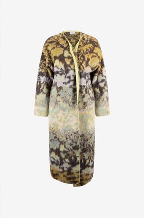 Forte_Forte Langer Cardigan aus Alpakawolle Bloom Mist