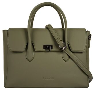 Bugatti Henkeltasche BUGATTI IRIA, Damen, Gr. B/H/T: 36cm x 24cm x 16cm onesize, oliv, Polyurethan (PU), leicht gl&auml;nzend, unifarben, Taschen Henkeltasche