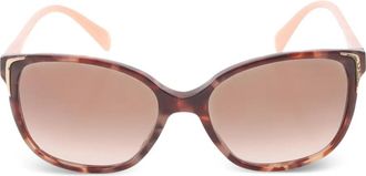 Prada 2010s SPR01O zonnebril met geometrisch montuur - Bruin