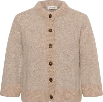 Soaked In Luxury Idalia Cardigan - Dames - Vesten - Beige - S - Katoen - Truien & Vesten