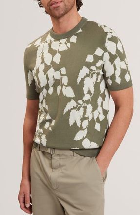 Ted Baker Alddat Leaf Print T-Shirt in Pl-Green at Nordstrom, Size 2