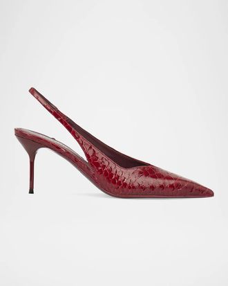 PARIS TEXAS Lidia 70MM Leather Slingback Pumps