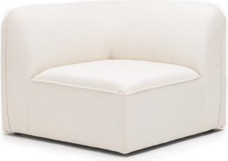 DRAWER Esquina reversible para sof&aacute; modular de tela rizada - Marfil blanco