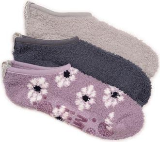 Muk Luks Ballerina Cozy Socks with Grippers, 3 Pair Pack in Purple/twilight at Nordstrom