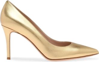 Gianvito Rossi 85 Nappa Leather Pump - Dames - Pumps - Geel - 38 1/2 EU - Leer - Schoenen