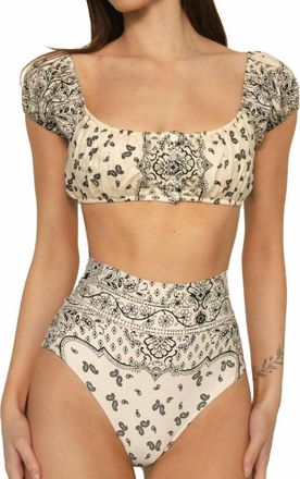 Montce Swim Ivy Bandana Bandita Bikini Top In White