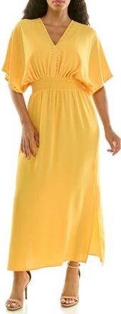 Nina Leonard Crystal Maxi Dress in Banana at Nordstrom Rack, Size X-Large
