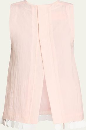 Plan C Dot-Sequined Split Tank Top