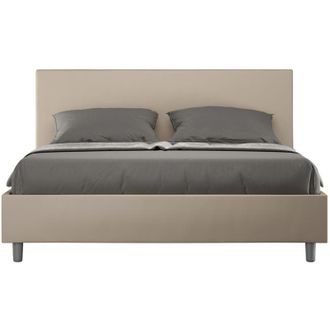 Itamoby Cama Matrimonio Contenedor 160x190 Moderno Polipiel Adele M Color: Beige - Versi&oacute;n: Con Caja De Almacenaje