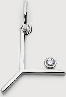 Monica Vinader Sterling Silver Solitaire Diamond Initial Y Pendant Lab Grown Diamond