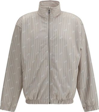 GCDS Gcds - Gestreepte Track Jacket - Heren - Jassen - Beige - Maat: S Poliester