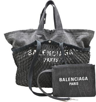 Balenciaga Black Denim Tote Bag (Pre-Owned)