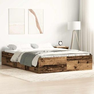 vidaXL Vidaxl - Estructura De Cama Sin Colch&oacute;n Madera Antigua 140x190 Cm