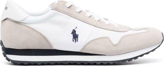 Polo Ralph Lauren Polo Pony-embroidered panelled sneakers - men - Fabric/Leather/Fabric/Rubber - 8 - 001 WHITE