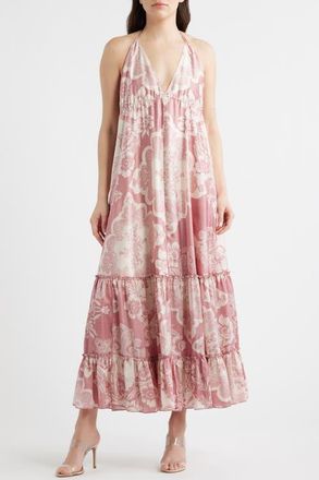 Parker The Davina Paisley Halter Maxi Dress in Foxglove at Nordstrom, Size Xx-Large