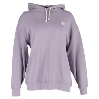 Acne Studios Fairah Face Patch Oversize Hoodie in Purple Cotton