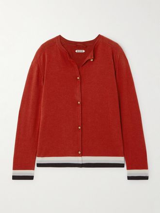 Bode Cardigan In Lana Merino Fairground - Rosso
