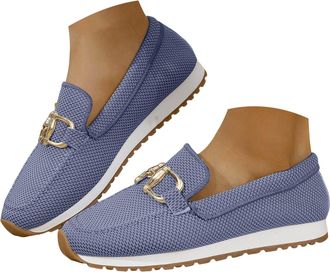 Generic Ladies Casual Slip-On Loafer Comfort Sporty Wedge Loafers with Memory Foam Insole & Arch Support Comfortable Dressy Flats with Chain Trim Breathable K