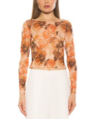 Alexia Admor Opal Boatneck Sheer Mesh Top