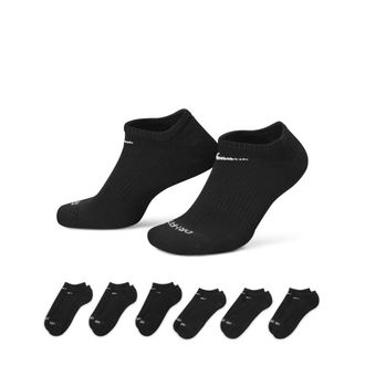 Nike Mens Everyday Plus Cushioned Training No-Show Socks (6 Pairs) in Black | SX6898-010