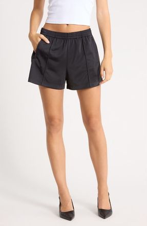 Re/Done A Frame Track Shorts in Blkwithwhite at Nordstrom, Size Medium