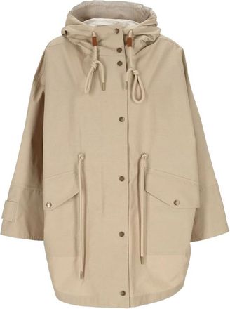 Moncler Buttoned Hooded Drawstring Coat