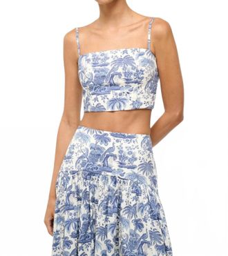 Staud Womens Federico Tank Top In Blue Toile