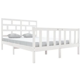 Berkfield Home Bed Frame White Solid Wood Pine 140x200 cm