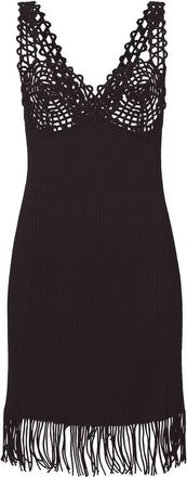 Proenza Schouler embroidered-detail ribbed-knit dress - women - Nylon/Polyester/Viscose - S - Black