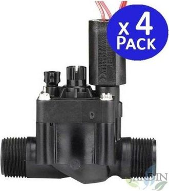 Hunter Pack 4 Electrov&aacute;lvulas De Riego 1 Pgv-101-mm 24v, Macho Con Regulador De Caudal. Funciona Con Programadores El&eacute;ctricos