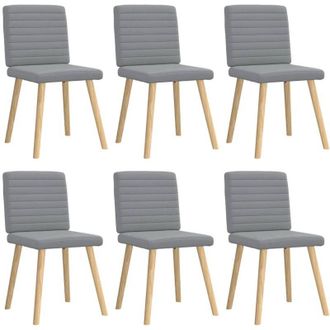 vidaXL Sedie da Pranzo 6 pz Grigio Chiaro in Tessuto - Vidaxl