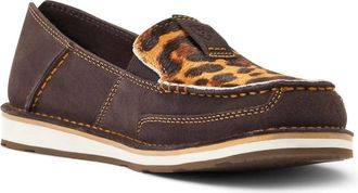 Ariat Womens Cruiser Shoe In Chocolate Suede Leopard Hair