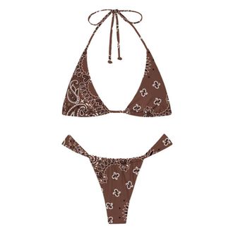 MC2 Saint Barth Triangle Bikini Top - female - MC2 Saint Barth - Bikinis - Brown - L - Swimwear