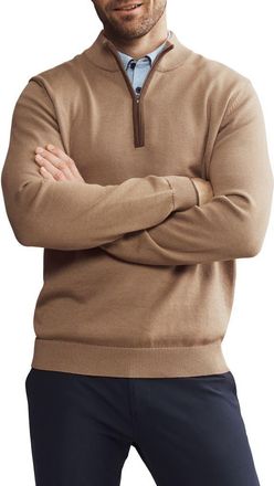 Rhone Commuter Quarter Zip Sweater in Savannah Tan Heather at Nordstrom Rack, Size Xx-Large