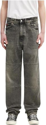 Martine Rose Jeans, Heren, Grijs, XL, Katoen, Panelled Jean