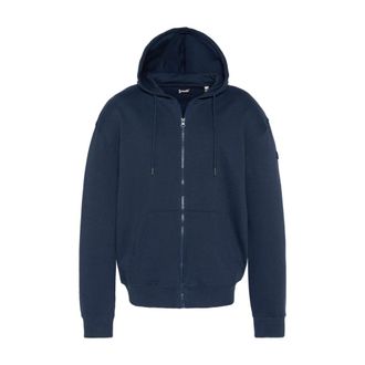 Schott NYC Schott Nyc, Hoodies & sweatvesten, Heren, Blauw, XL, Katoen, Sweatshirt uni zipp&eacute; &agrave; capuche