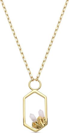 Eyecandy LA Eye Candy La Clear Quartz Pendant Necklace